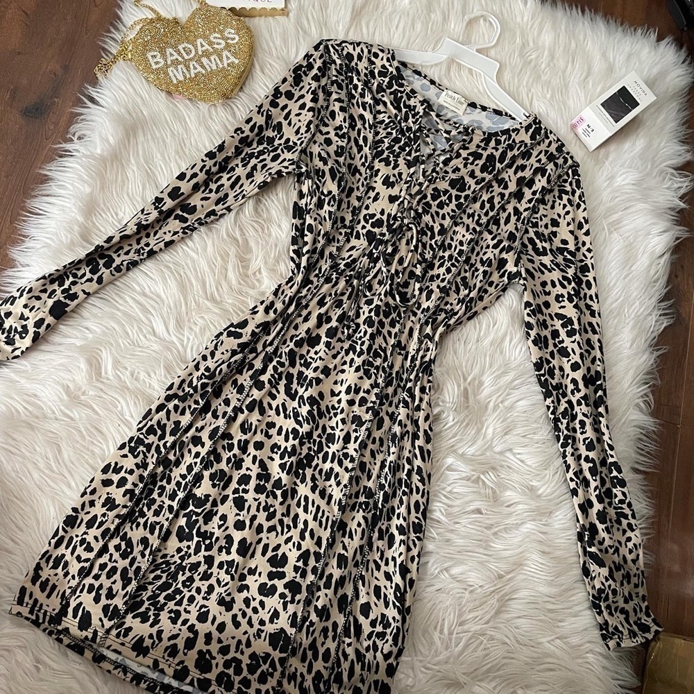 Peach love california animal print bodycon dress - Picture 5 of 6
